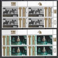 #75208 ARGENTINA 2022 FAUNA HORSES SPORT TURF HORSE RIDING RACE BLOC OF 4 MNH - Unused Stamps