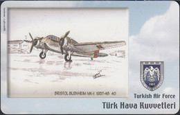 Turkey Chip TRC 123 - Turkisch Air Force - Airplane - Bristrol Blenheim MK-1 1937-48  40 - Türkei