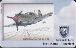 Turkey Chip TRC 136 - Turkisch Air Force - Airplane - Curtiss Tommahawk P-40  1941-48 36 - Türkei