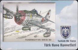 Turkey Chip TRC 155 - Turkisch Air Force - Airplane - Thunderbolt P-47D   1948-54  180 - Türkei