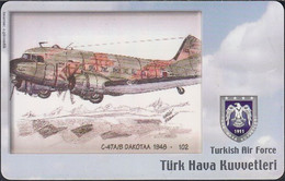 Turkey Chip TRC 158 - Turkisch Air Force - Airplane - C-47A/B  Dakotaa  1948   102 - Türkei