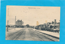 CPA  SERQUIGNY (Eure) -  La Gare  - Train Beau Plan  - Collection Walter Bernay - Serquigny