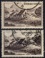 FR VAR 69 - FRANCE N° 843 + 843a Obl. Le Gerbier De Jonc Brun Et Brun-noir - Oblitérés