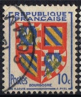 FR VAR 69 - FRANCE N° 834 Obl. Armoiries De Bourgogne Variété Décalage Des Couleurs - Used Stamps