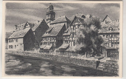 C1905) LAUTERBACH H. - Nach Kohlezeichung Von K. WINKEL - Häuser Am Fluss ALT - Lauterbach