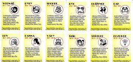 Czech Boites D'allumettes 1999 -12 Etiquettes, Match Labels, Zodiac Aquarius Pisces Aries Taurus Gemini Cancer Leo Virgo - Zündholzschachteletiketten