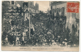 CPA - COUR-CHEVERNY (Loir Et Cher) - Fêtes Du 23 Août 1908 - Le Défilé Rue Nationale - Cheverny