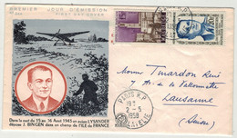 France // 1956 // Lettre Pour La Suisse (Jacques Bingen) - Briefe U. Dokumente