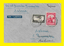 1936 BUMBA BELGIAN CONG LETTER WITH COB 176 + PA 07 STAMPS MAILED TO BUMAKA 1st SABENA Inner Flight VIA STANLEYVILLE - Covers & Documents