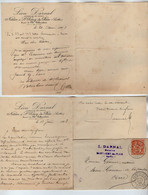 TB 3733 - 1903 - LAC - 2 Lettres De Me Léon DARNAL Notaire à SAINT REMY DU PLAIN  Pour SAINT GERMAIN DE LA COUDRE - 1877-1920: Période Semi Moderne
