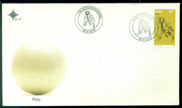 South Africa 1976 FDC 100 Year Polo In South Africa Mi 505 Open Cover With Flyer - FDC