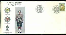 South Africa 1977 Special Cover 75 Years Transvaal Scottish Regiment Mi 515A Open Cover With Flyer - Cartas & Documentos