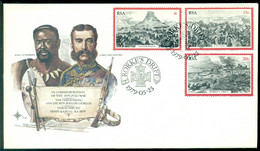 South Africa 1979 FDC Commemoration Of The  Zulu War Mi 556-558 Open Cover With Flyer - FDC