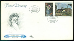 South Africa 1980 FDC Pieter Wenning Painter Mi 569-570 Open Cover With Flyer - FDC