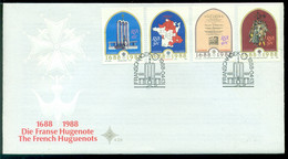 South Africa 1988 FDC The French Huguenots Mi 727-730 Open Cover With Flyer - FDC