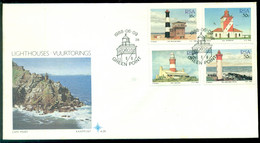 South Africa 1988 FDC Lighthouses Mi 739-742 Open Cover With Flyer - FDC