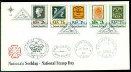 South Africa 1990 FDC National Stamp Day Mi 795-799 Strip Of 5 Open Cover With Flyer - FDC