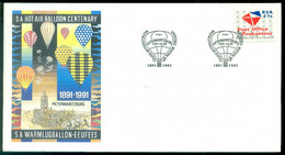 South Africa 1991 Special Cover Hot Air Balloon Centenary Mi 823 Open Cover With Flyer - Brieven En Documenten