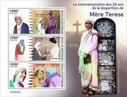 2022-08 - CHAD - MOTHER TERESA           3V    MNH** - Mère Teresa