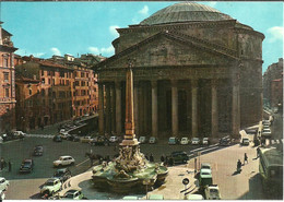 Roma (Lazio) Pantheon, Piazza Con Auto D'Epoca E Autobus, Square With Old Cars And Bus - Panteón