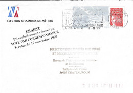 PAP TSC Elections Du 17/11/1999 Chambres De Métiers - Préfecture De L'Indre, Cachet De La Chatre Illustré George Sand - Prêts-à-poster:Stamped On Demand & Semi-official Overprinting (1995-...)