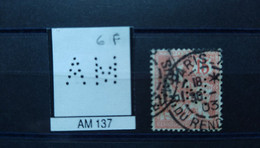 FRANCE TIMBRE  AM 137 INDICE 6 PERFORE PERFORES PERFIN PERFINS PERFO PERFORATION PERFORIERT - Usados