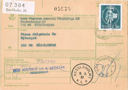 48171. Resguardo Paquete STOCKHOLM (Sverige) Suecia 1977 To Kasselholm - Lettres & Documents