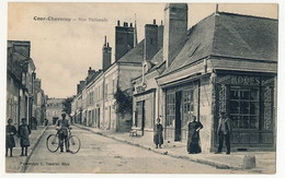 CPA - COUR-CHEVERNY (Loir Et Cher) - Rue Nationale (Magasin Martin Dubreuil, Modes) - Cheverny