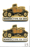 LOT De 2 Pin's Automobile Différents - Renault / Type AM  De 1908. Est. Cef. Zamac. T888-15B - Renault