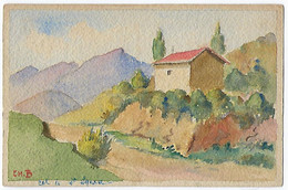 CPA 64 Pyrénées Atlantiques Très Rare Carte Aquarellée Col De Saint Ignace Signé CH. B Prè Aldudes Ascain St Jean De Luz - Itxassou