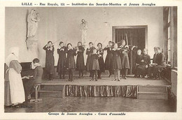 Themes Div-ref MM708-santé -lille -nord -rue Royale-institution Des Sourdes Muettes - Jeunes Aveugles -musique-violon - Santé