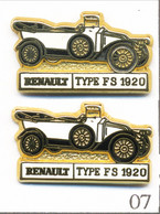 LOT De 2 Pin's Différents Renault / Type FS De 1920. Estampillés Cef. Zamac. T889-07B - Renault
