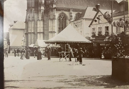 La Bouille * RARE Photo Albuminée Circa 1890/1900 * Jour De Fête Ou Foire * Manège Carrousel * Format 18.5x12.8cm - La Bouille