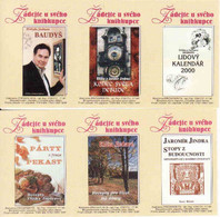 České Boites D'allumettes 2001,6 Etikety, Zápalkové Etikety, 6x Bools, Libros, Bücher, Reklama - Zündholzschachteletiketten