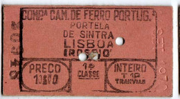 PORTUGAL -portela  De Sintra-LISBOA-1ªCLASSE - Tickets - Vouchers