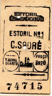 PORTUGAL -ESTORIL Nº 1 -C. DO SODRE-1ªCLASSE - Tickets - Vouchers