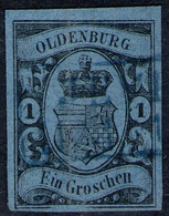 JEVER Auf 1 Groschen Blau - Oldenburg Nr. 6 A II - Pracht - Oldenburg