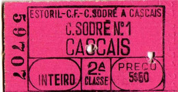 PORTUGAL  -C. DO SODRE-CASCAIS-2ªCLASSE - Tickets - Vouchers