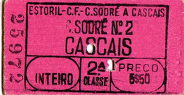 PORTUGAL  -C. DO SODRE Nº2-CASCAIS-2ªCLASSE - Tickets - Vouchers