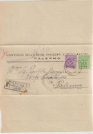 186-AMGOT-Occupazione Alleata Sicilia- 50c.+ 1L.da E Per Palermo - Britisch-am. Bes.: Sizilien