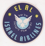 EL AL ISRAEL AIRLINES LABEL - Etichette Da Viaggio E Targhette