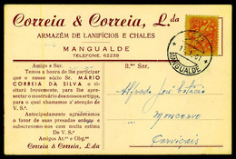 MANGUALDE - PUBLICIDADE -« Correia & Correia, Lda.» Armazém De Lanificios E Chales.  Carte Postale - Viseu