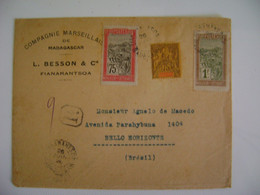 MADAGASCAR - COMMERCIAL ENVELOPE SENT FROM FIANARANTSOA TO BELO HORIZONTE (BRAZIL) IN 1926 IN THE STATE - Covers & Documents