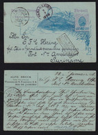 Brazil Brasil 1896 Stationery Postcard Rio CASA PHILATELIA Private Imprint To Dutch SURINAME Via Netherlands AMSTERDAM - Brieven En Documenten