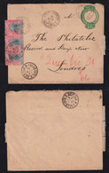 Brazil Brasil 1897 Uprated Stationery Wrapper URUGUYANA Via MONTEVIDEO Uruguay To LONDON - Cartas & Documentos