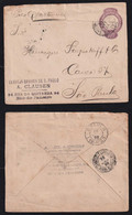 Brazil Brasil 1898 Stationery Envelope AMBULANTE NOCTURNO Rio X Sao Paulo Railway Postmark Cerveja Bavaria Clausen - Storia Postale