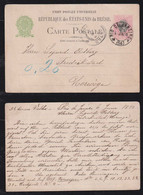 Brazil Brasil 1898 Stationery Postcard RIO X FREDERIKSTAD Norway Unusual Destination - Brieven En Documenten