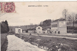 55. MONTIERS SUR SAULX. CPA. LA GARE. - Montiers Sur Saulx