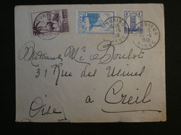 BK1 MAROC   BELLE LETTRE  1948   BHOURIBGA   A CREIL  FRANCE ++AFF. PLAISANT++ - Covers & Documents