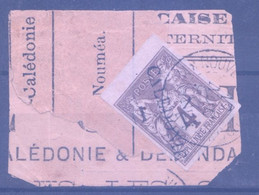 COLO. Nlle Calédonie, 4C Sage Colonial, Avec Surcharge De 1892, Ob. T à Date S/ Fragment D'imprimé Sous Bande, TTB - Altri & Non Classificati